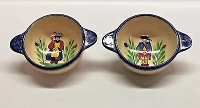 Buy Pair Of Vintage 1980s Folk Art  Breton Handmade Bowl • 19.99£