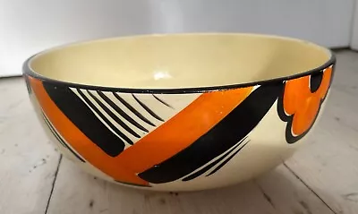Buy Myott Ceramic 1930s Art Deco Bowl Hand Painted Orange Black. Made In UK.  • 15£