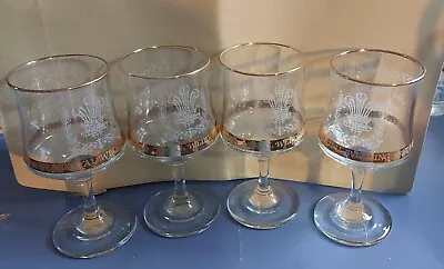 Buy  4 X Charles & Diana Royal Wedding 1981 Gilded Commemorative Glasses   Ex Cond • 8.29£