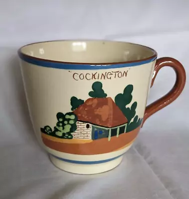 Buy WATCOMBE TORQUAY MOTTOWARE POTTERY LARGE 12 Cm ADVERTISING CUP -COCKINGTON FORGE • 16£