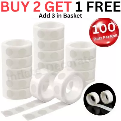 Buy 100 Adhesive Dots Tape DIY Balloon Double Sided Glue Sticky Sticker Decorations • 19.95£