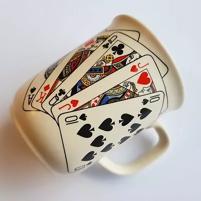 Buy Poole Pottery Playing Cards Poker Blackjack Gambling Ceramic Mug VTG England • 16.95£