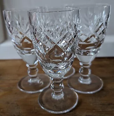 Buy 4 VGC Signed Royal Doulton Crystal  Georgian Sherry Port Wine Glasses 4.5   • 9.99£