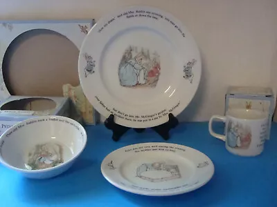 Buy Vintage Wedgwood Peter Rabbit Beatrix Potter 4 Pc Children’s Dining Set • 30.74£