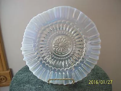 Buy Jefferson Glass French White Antique Ruffled Crimped Barbell Brides Bowl • 74.55£