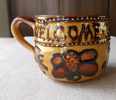 Buy Carol Glover Style Slipware Studio Pottery  Pint Pot - Welcome To The Year 2000 • 25£