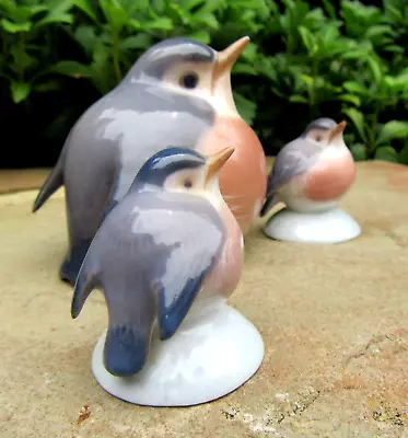 Buy 3 Antique 1923 ROYAL COPENHAGEN Figurines Mama Robin & Chicks 2238 & 2266 Birds • 64.30£