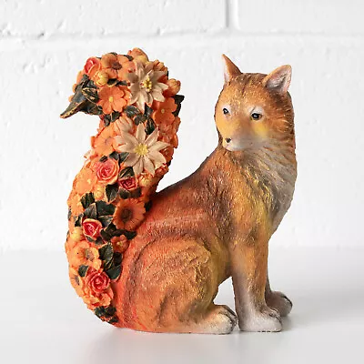 Buy Fox Ornament Floral Tail Flowers Sculpture Statue Figurine Outdoor Lawn Art Home • 22£