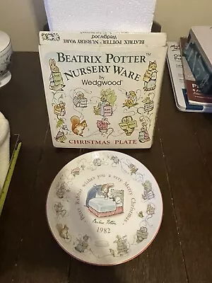 Buy Beatrix Potter Nursery Ware Wedgwood Peter Rabbit 1982 Christmas Plate, Boxed • 25£