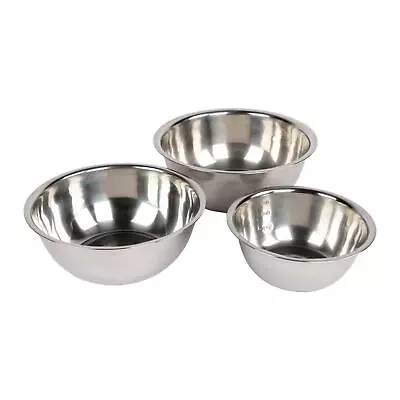 Buy 3x Stainless Steel Bowls Set Durable Container Cooking Dinnerware Outdoor • 14.83£