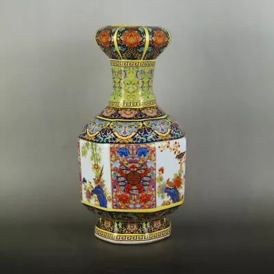 Buy Qing Dynasty Yongzheng Enamel Painted Gold Flower And Bird Porcelain Vase • 72£