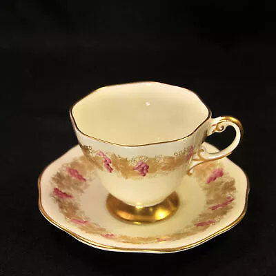 Buy E. Brain Foley Cup & Saucer Grapes & Leaves Purple & Gold 1948-1963 England HTF • 54.97£
