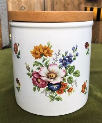 Buy ARTHUR WOOD England Floral Storage Jar -- Wooden Lid - Country Garden Seal • 12£