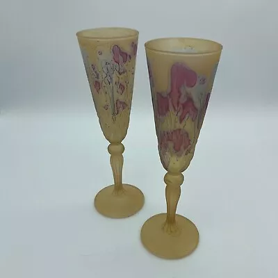 Buy Vintage Rueven Art Nouveau Champagne Flute Glass (x2) • 19.95£