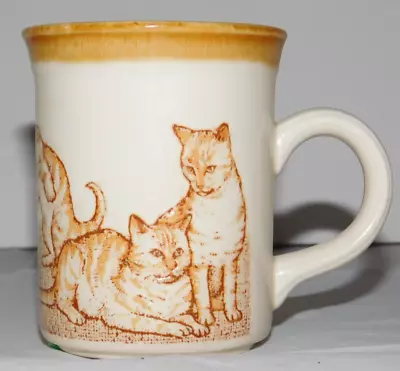 Buy Cat  Kitten Retro Textured Pottery Cofee Mug. Biltons Made In England  • 14£