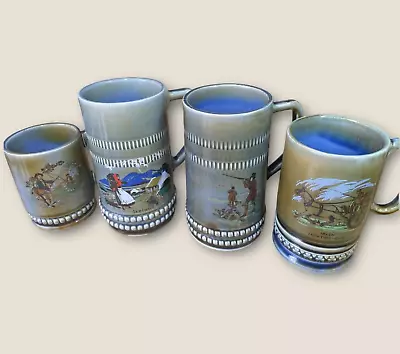 Buy 4 Wade Irish Porcelain Pottery Blue Green Stein Tankard Beer Coffee Shamrock Mug • 19.95£