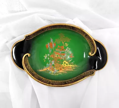Buy Carlton Ware Vert Royale Mikado Small Bowl  With Pagoda Hand Painted Lovely -C11 • 18£
