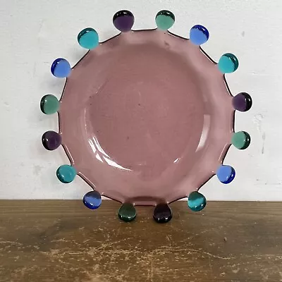 Buy Hand Blow Glass Bowl Studio Art Purple Dish Fused Amethyst • 14.95£