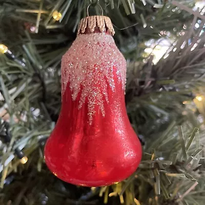 Buy Vintage Glass Christmas Bauble Ornament Bell Christmas • 8£