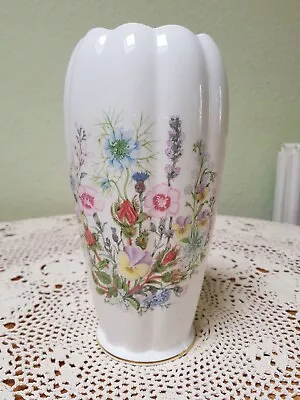 Buy Vintage Aynsley China Vase Wild Tudor Design Ribbed Vase  9  England • 11£