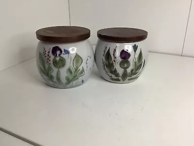 Buy Buchan Pottery. Thistle Stoneware. Small Lidded Pots. Portabello Scotland. X2. • 10£