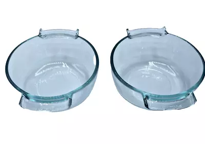 Buy 2 Pyrex De Corning France #451 Clear Glass Bowl With Handles Missing Lids • 15.83£