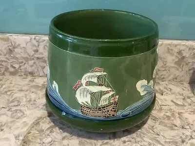 Buy Antique Majolica Eichwald Tube Lined Pottery Nautical Planter 6.5  MADE IN UK • 50£