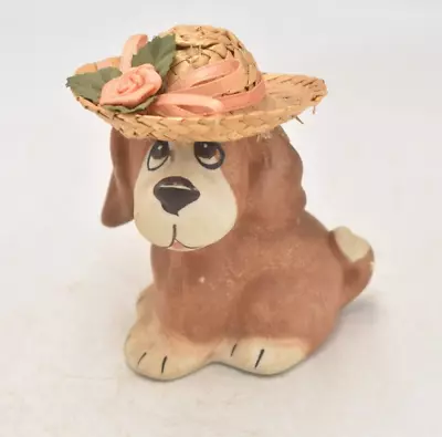 Buy Vintage Puppy Dog In A Hat Figurine Statue Ornament Decorative Ceramic • 12.95£