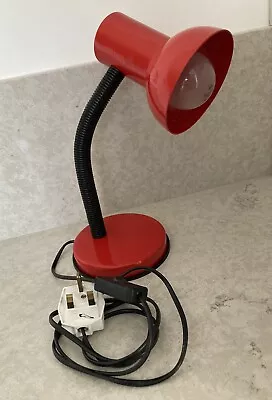 Buy Red Bendy Neck Desk Lamp  (Late 1980s / Early 1990s). Poole Lighting. • 10.50£