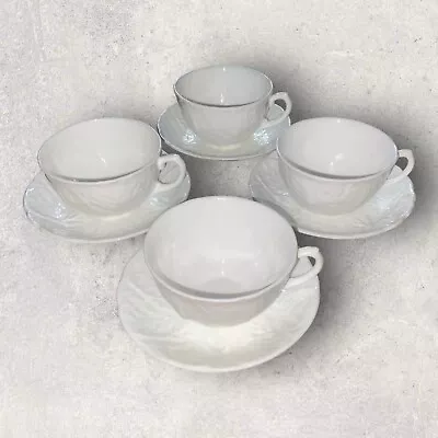 Buy Wedgwood Countryware 4x Cups & Saucers White Cabbage Leaf Excellent Hardly Used • 40£