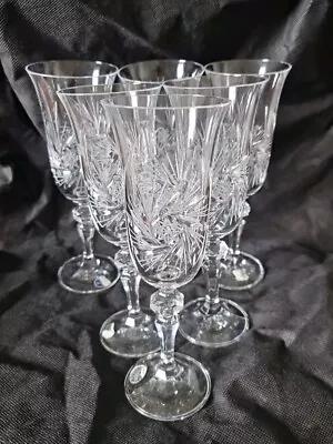 Buy Champagne Flutes - Bohemia Pinwheel Symphony Collection Cut Crystal 6 X Glasses  • 63£