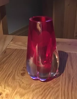 Buy Whitefriars Vintage Red  Tear Drops Knobbly Vase 1950s-60s Beautiful U.K.only. • 25£