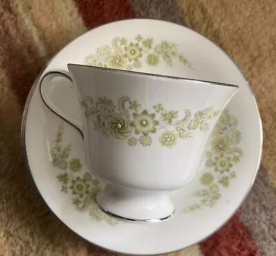 Buy Vintage Wedgwood Elegant Bone China Trio With Light Green Floral Foliage • 3.99£