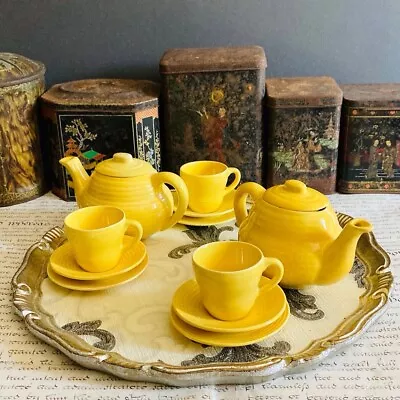 Buy Vintage Tea Set Children’s Miniature Ceramic Yellow • 15£