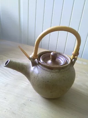 Buy Studio Pottery Lesley Collington Brown Speckled Cane Handled Teapot Small 16cm • 12.50£