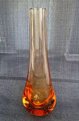 Buy Whitefriars Golden Amber FLC  Cased Glass Teardrop Vase 4.5   #9536 - C1967 • 16.99£