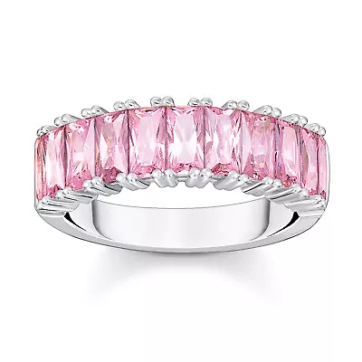 Buy Thomas Sabo Jewellery Women's Silver Ring Pink Stones TR2366-051-9 • 113.04£