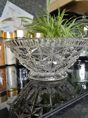 Buy Vintage Mid-century Cut Glass Large Fruit, Salad Bowl • 15£