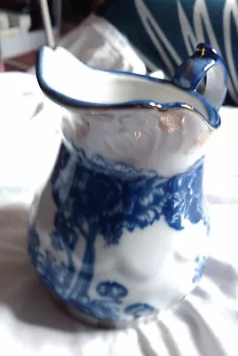 Buy Vintage Victoria Ware Ironstone Pitcher Ironstone Blue & White 6” • 7.50£