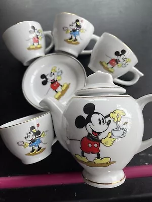 Buy 8 Pieces Child's Mickey & Minnie Tea Set 4 Cups 2 Plates And Tea Pot • 11.84£