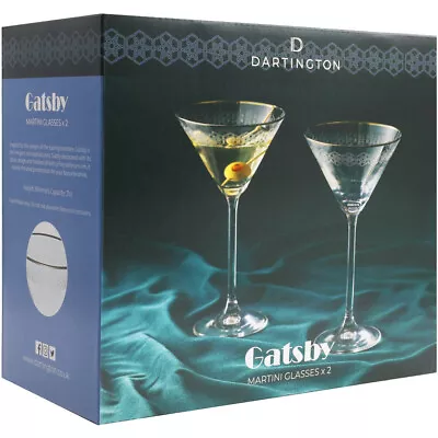 Buy Dartington Martini Glasses Gatsby Collection 210ml Roaring Twenties Set Of 2 • 35.49£