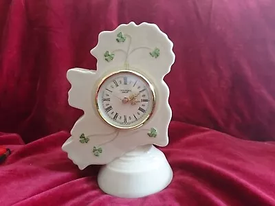 Buy Donegal China Shamrock Pattern Clock In The Shape Of Ireland • 4.85£