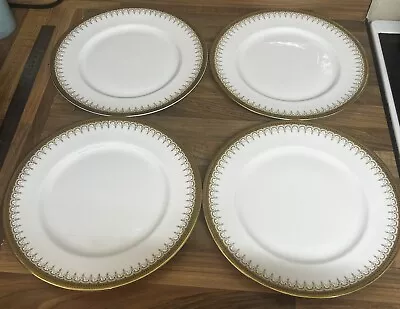 Buy Paragon Athena Set Of Four 4 Dinner Plates Royal Albert Gold & White • 24.99£