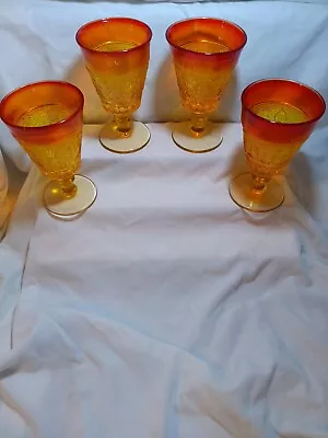 Buy Montgomery Wards Vntg Sandwich Glass 4pc. In Orig. Pckage. Sunset 48 Free Shipng • 37.28£
