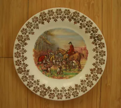 Buy Vintage Collectable Plex St Pottery Horse/Hounds Miniature Plate 11.5cm Diameter • 0.99£