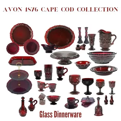 Buy Avon 1876 Cape Cod Collection* Ruby Red Dinnerware* Gothic * Free Shipping • 16.77£