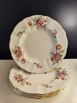 Buy 5 X Royal Crown Derby DERBY POSIES-Surrey Shape-8 3/8  Embossed Salad Plates-VGC • 37.50£