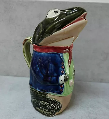 Buy French Majolica Frog Pitcher Fives Lille, Circa 1890 • 340£