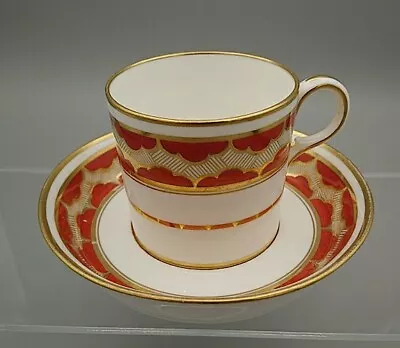 Buy Antique Minton Cup And Saucer Red Set Gold English 1910s 20th Century • 49£
