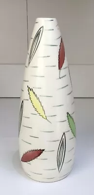 Buy Vintage 1950's Vulcan Ware Leaf Design Thin Necked Pottery Vase 8 In High • 9.99£